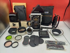 ■ MAMIYA C22 二眼レフカメラ PROFESSIONAL ボディ MAMIYA-SEKOR 55/4.5 105/3.5 レンズ 動作確認済 シャッターOK 付属品多数 マミヤ