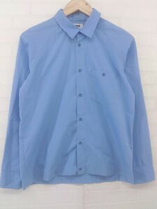 ◇ FACTOTUM ファクトタム 胸ポケット 長袖 シャツ サイズ44 ブルー系 メンズ P