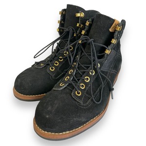 美品 visvim ビズビム BEARD BOOTS-FOLK スエード レースアップシューズ ショートブーツ US8 約26cm ブラック