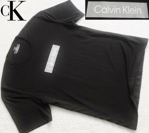 新品★カルバンクライン★オーバーサイズ★ブラック Tシャツ★ボックス ロゴ★半袖 カットソー 黒 XL★Calvin Klein CK☆013