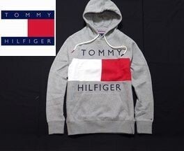 新品◆トミーヒルフィガー フラッグパーカ スウェットパーカ グレー Mサイズ◆TOMMY HILFIGER プルオーバーパーカ 裏起毛パーカー