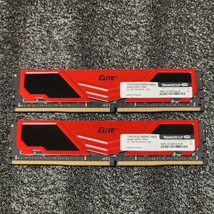 TEAMGROUP ELITE DDR4-2666MHz 32GB (16GB×2枚キット) TPRD416G2666HC19BK 動作確認済み デスクトップ用 PCメモリ 