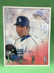 MLB　ロサンゼルス・ドジャース　野茂英雄　直筆サイン入り　大きいカード　１９９８　DONRUSS　凹みあり