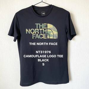 【THE NORTH FACE】ノースフェイス カモフラージュ ロゴ TEE Tシャツ アウトドア キャンプ 匿名配送 ユニセックス 黒 ブラック S