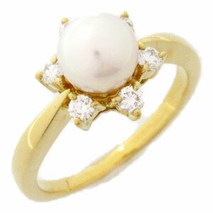 ミキモト パール/ダイヤ リング ブランドオフ MIKIMOTO K18（イエローゴールド） リング・指輪 K18YG 中古 レディース