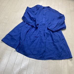 4042☆ UNITED ARROWS GREEN LABEL RELAXING トップス チュニック 長袖 カジュアル レディース ブルー