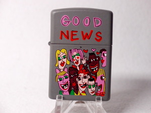 ZIPPO JAMES RIZZI 希少限定品 1990年★GOOD NEWS & BAD NEWS★Very Light Use/両面デザイン/廃版・入手困難/美品