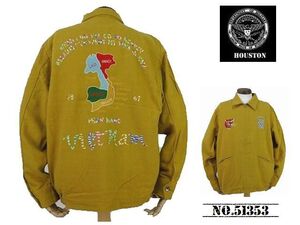 【送料無料 24%OFF】HOUSTON ヒューストン コットン×麻 ベトジャン VIETNAM JUMPER 「MAP」 NO.51353 MUSTARD _Lサイズ