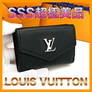 ☆極美品☆Louis Vuitton ルイヴィトン 三つ折り財布 ポルトフォイユロックミニ ノワール トリヨンレザー ブラック 黒 メンズ M63921