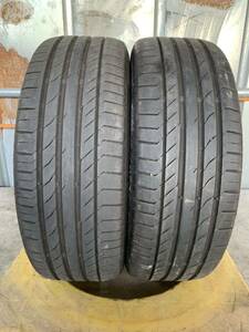 送料込み！195/45R17 continental conti sport contact5 21年 5.5mm 中古タイヤ２本