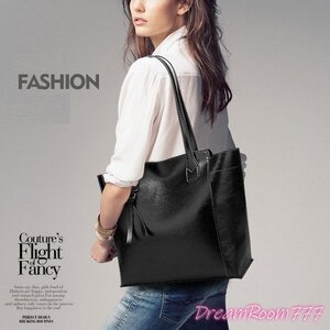 simple レザートート BAG 【ブラック】革 レザー 合皮 ハンドバッグ 海外セレブ K-080-3