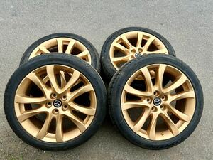 【美品】【ほぼ新品タイヤ】マツダ純正ホイール　19インチ　タイヤ4本セット　225/45R19 7.5J コンチネンタル　エクストリーム・コンタクト