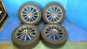 (I)スバル純正ホイール STI 17インチ/7.5J/+55 5H PCD100 ENKEI 215/50R17 2021年製タイヤ付き4本セット ガリ傷,補修後あります。(151)