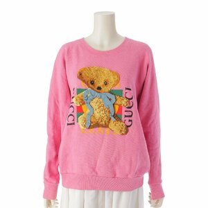 【グッチ】Gucci　18SS テディベア リボン スウェット トレーナー トップス 489677 ピンク XS 【中古】【正規品保証】214495