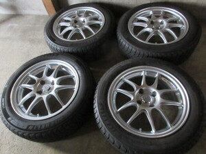 冬用+軽量&日本製set!! ENKEI Racing PF01 (16x6,5+42 4H/100) バリ溝(MICHELIN X-ICE SNOW) 185/60R16 アクア デミオ XD ノート Note 他も