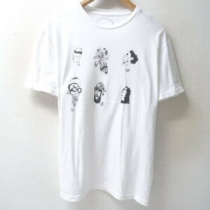 ◆アローズ 別注 USA製 Death to Tennis落書き アートプリント Tシャツ 白 サイズL