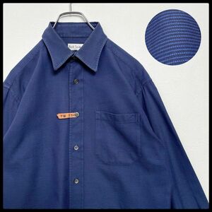 ヴィンテージ　ポールスミス　90s　ボーダー　長袖シャツ　ブルー系　メンズ　Mサイズ　Paul Smith