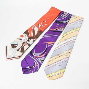 【エミリオ プッチ/Emilio Pucci】ネクタイ 3本 まとめて 剣先8cm 極美品