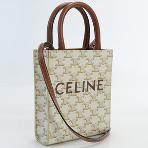 中古良品セリーヌCELINE トリオンフキャンバス ミニ バーティカル カバ PVC ランク：A us-2 2WAY ショルダー レディース