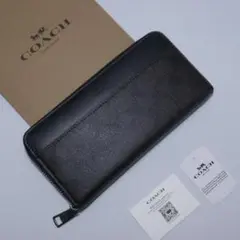 新品　COACH　コーチ　ブラウン×ブラック メンズ長財布