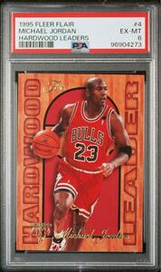 23円スタート! ジョーダン 1995 FLEER FLAIR HARDWOOD LEADERS MICHAEL JORDAN #4 PSA6