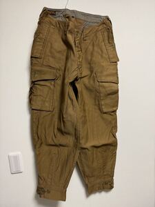 着用1回のみ FREEWHEELERS / GROUND CREW TROUSERS UNION SPECIAL OVERALLS #2132006 DARK KHAKI BEIGE size.34