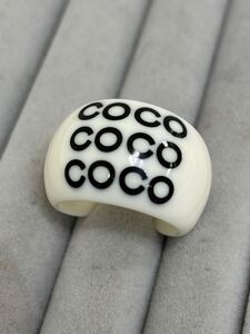 CHANEL アクセサリー リング シャネル ロゴ リング ココマーク COCO プラスチック ホワイト