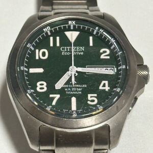 【稼働】 CITIZENPMD56-2951 PROMASTER スーパーチタニウム ECO-Drive グリーンダイヤル エコドライブ シチズン プロマスター チタン 美品