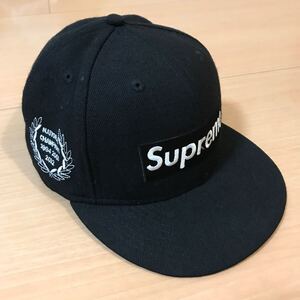 SUPREME 12SS NEW ERA National Champions Box Logo 7-1/2 59.6cm ニューエラ シュプリーム ブラック キャップ レア