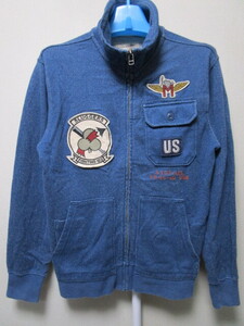 AVIREX U.S.NAVAL TRACK JACKET・M（アヴィレックススタンドジップスウェットジャケットブルゾン）