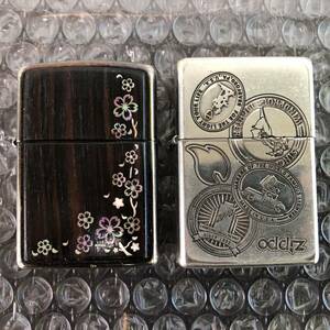 YA037564(065)-105/TN3000【名古屋】Zippo ジッポー 2点まとめ D 08 / B 13 MADE IN U.S.A オイルライター