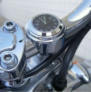 ◆ハンドル◆防水時計◆レトロ 時計 ハンドルクランプ式 22mm 1インチ バイク マウント グローブ サイドバッグ