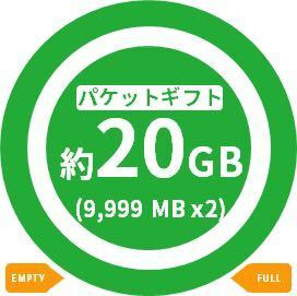 mineo約20GB(9999MB x2) パケットギフト ☆翌月末まで　マイネオ