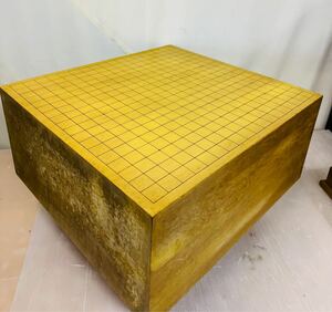 11e40必見! 中古 現状品 碁盤 脚付き へそ有り 木製 盤 厚み 約20.5cm 囲碁 木