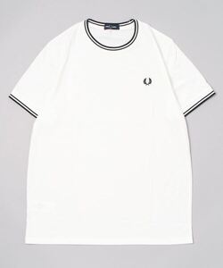 「FRED PERRY」 半袖Tシャツ MEDIUM ホワイト メンズ