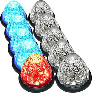 トラック用 マーカーランプ サイド マーカー 24V 16LED 汎用 10個 セット (ブルー/レッド)