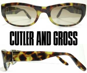 送料450円~(即決は送料無料)ヴィンテージCUTLER AND GROSS OF LONDONべっ甲柄サングラス グリーン イエロー ブラウン カトラーアンドグロス