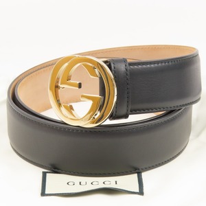 94517★1円スタート★GUCCI グッチ 極美品 インターロッキングG G金具 90/36 ベルト レザー ブラック