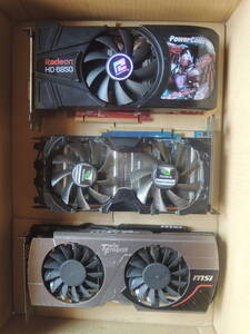 【送料込】 3台まとめて♪　Radeon HD6850　AX6850 1GBD5-DH　N560GTX-Ti HAWK　Twin FrozrⅢ　NVIDIA GEFORCE GTX560 Ti PCI-E 1GB