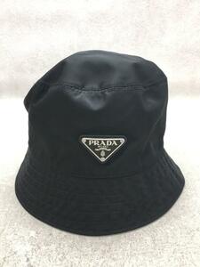 PRADA◆バケットハット/M/ナイロン/BLK/無地/メンズ/2HC137 5EC0