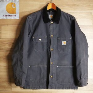 L8J/Y7.18-6　アメリカ古着　Carhartt　カーハート　ミシガンチョアコート　ダックジャケット　襟コーデュロイ　ブランケットライナー