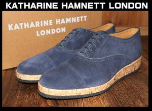  送料無料 特価即決【未使用】 KATHARINE HAMNETT LONDON ★ レースアップ シューズ (26.5cm) ★ キャサリンハムネット スエード 31715