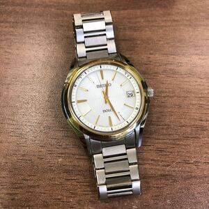 【稼働品】 SEIKO セイコー DOLCE ドルチェ 電波ソーラー 腕時計 チタン 7B24-0BM0 美品◆No7077