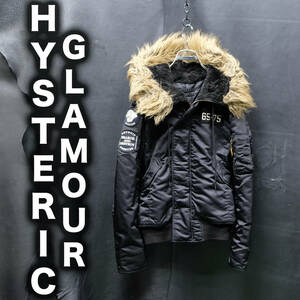 HYSTERIC GLAMOUR プリマロフト N-2B フライトジャケット 刺繍ワッペン付き Free 黒 ヒステリックグラマー N2B ミリタリー HG HYS