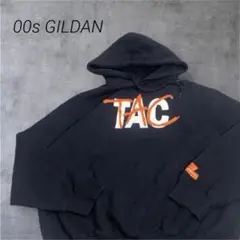 90-00sインポート古着GILDANギルダン　パーカー　TACロゴ　RAZE