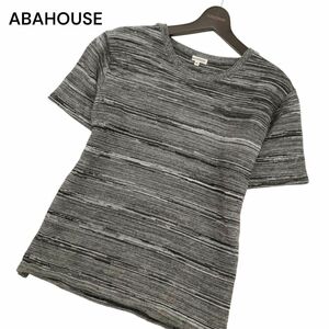 ABAHOUSE アバハウス 春夏 クルーネック 半袖 メランジ ニット Tシャツ Sz.46　メンズ　C4T06090_6#J