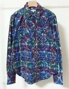 Engineered Garments エンジニアードガーメンツ Western Shirt Print on Plaid ウエスタン シャツ S チェック 花柄