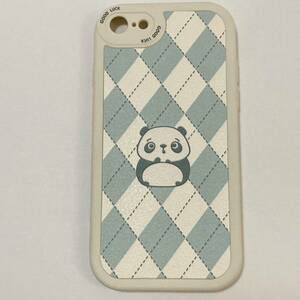 新品パンダ iphoneケース　7/8/SE2.3用　白　ダイヤ柄 かわいい おしゃれ　動物　シリコンケース　ソフトケース ホワイト