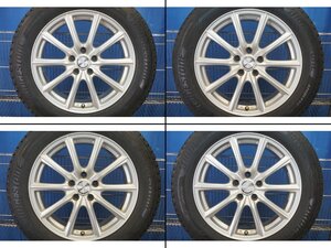 【1円開始】エコフォルム＋22年製ブリザックDM-V3◆18×7.5J＋42 5穴×114.3●225/60R18●4本●手渡し可！●T32エクストレイル●(fW559