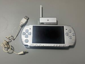 PSP-3000 シルバー ワンセグチューナー ケーブル メモリーカード セット ジャンク品